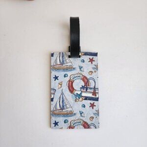 Nautical Print Luggage Tag, Bag Label, Travel Identifier, Suitcase Tag